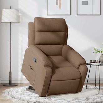 vidaXL Sill&oacute;n Reclinable Elevable De Tela Marr&oacute;n Vidaxl