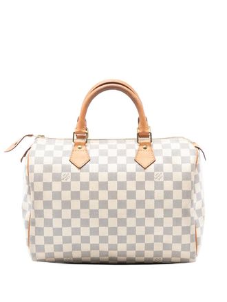 Louis Vuitton 2012 Damier Azur Speedy 30 boston bag - women - Fabric/Leather - One Size - White