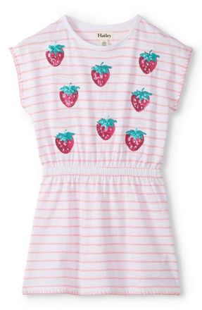 Hatley Kids Strawberry Sequin Cinch Waist Dress in White at Nordstrom, Size 3T
