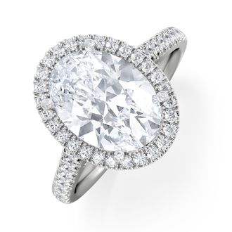 The Diamond Store Georgina 3.50ct Lab Diamond Oval Cut Engagement Ring in 18K White Gold G/VS1