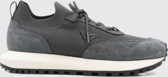 Emporio Armani Sneakers basse in mesh e pelle scamosciata con logo Eagle