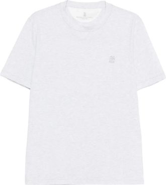 Brunello Cucinelli crew-neck logo T-shirt - Grijs