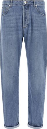 Brunello Cucinelli Denim Jeans Celeste-Uomo