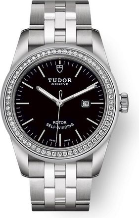 Tudor Glamour Date Automatic Diamond Black Dial Ladies Watch 53020-0008