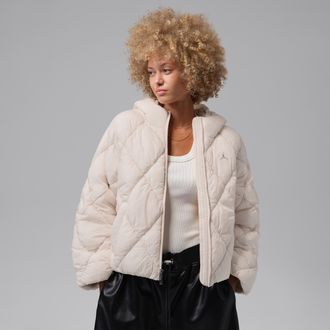 Nike Jordan Womens Jordan Brooklyn Puffer Jacket in White | IM7234-272