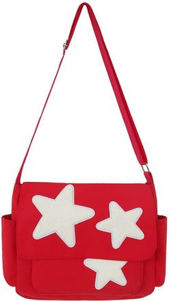 Generic Multi-Pockets Casual Hobo Bag Lightweight Adjustable Strap Women Versatile Crossbody Bag Large Capacity Slouchy Shopper Bag (Red)