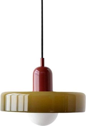 OEM L&aacute;mpara Colgante De Cristal Naranja Verdoso, De Estilo Escandinavo Moderno, Ideal Para Islas De Cocina Y Comedores