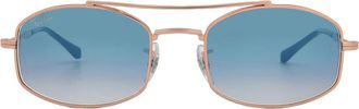Ray-Ban Light Blue Gradient Oval Unisex Sunglasses RB3719 92623F 51