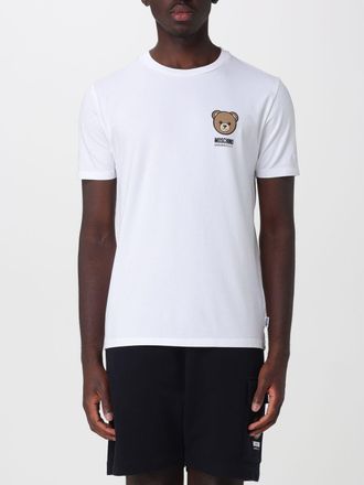 Moschino T-shirt in cotone con stampa Teddy Bear e logo a contrasto