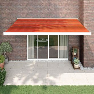 vidaXL Vidaxl - Toldo Retr&aacute;ctil Aluminio Y Tela Naranja Y Marr&oacute;n 4,5x3 M