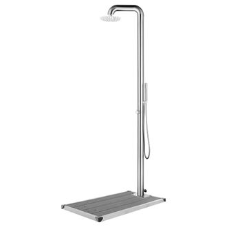 vidaXL Ducha De Jard&iacute;n Con Base Gris De 230 Cm De Acero Inoxidable - 322943