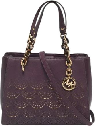 Michael Kors Pre-owned Handbags, female, Purple, Size: ONE SIZE Pre-owned Leather Shoulder Bag