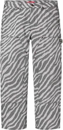 SUPREME Double Knee Painter Pant White Black SUP-SS24-149