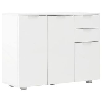 Berkfield Home Sideboard High Gloss White 107x35x76 cm | Size: 107 x 35 x 76 cm