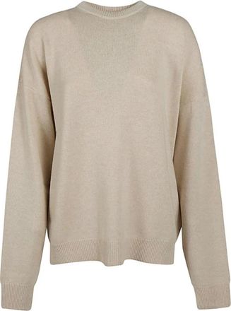 Balenciaga Trui met ronde hals - Dames - Ronde hals truien - Beige - M - Truien & Vesten