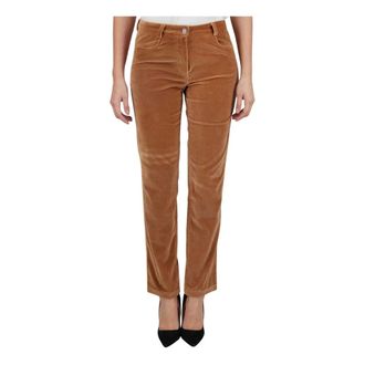 Kiton Straight Trousers, female, Brown, Size: S Jeans Regular Solid 100% Handmade