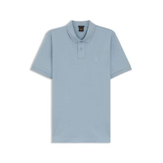 BOSS Stretch-cotton slim-fit polo shirt with logo patch