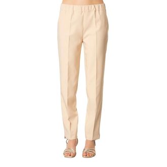 D.exterior Pantalone con elastico - Dames - Broeken - Beige - Maat: XL Poliester