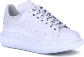 Alexander McQueen Platform Leather Sneaker - White