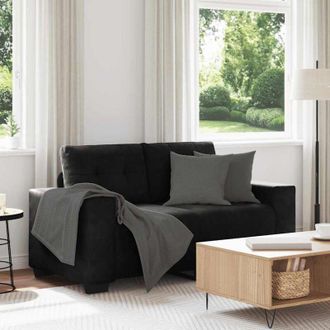 vidaXL Sof&aacute; Loveseat Terciopelo Negro 120 Cm Vidaxl