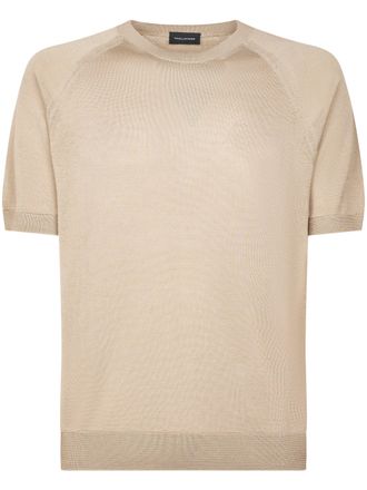 Tagliatore Raglan Sleeve Knit Top with Crew Neckline