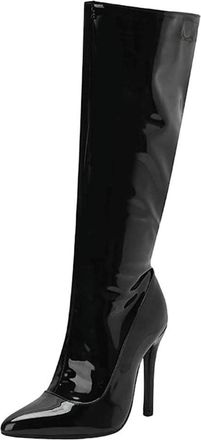 Generic Womens Stiletto Long Boots Pointed Toe Side Zipper Knee-Length Pole Dance Boots