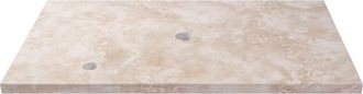 Saniclass Travertine Topblad - 80x46cm - 1 kraangat - 1 sifon-uitsparing - gemeleerd natuursteen