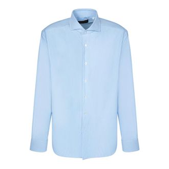 Dell'Oglio Lange mouwen overhemd - Heren - Zakelijke Overhemden - Blauw - M - Overhemden