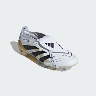 adidas adidas Performance Unisex Predator Elite Fold-Over Tongue Artificial Grass Boots - White & Black - Size UK 6