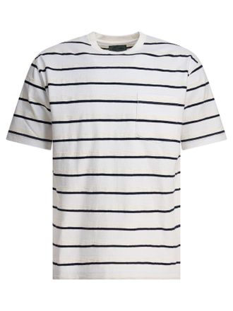Beams Plus Striped T-Shirt T-Shirts Bianco-Uomo