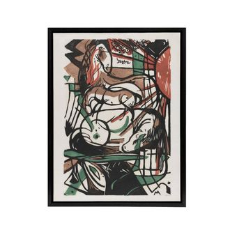 Artery8 The Birth of Horses Abstract Franz Marc Vintage Framed Canvas Wall Art in White | Size: W24 x H32