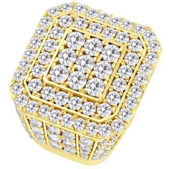 Pompeii3 5Ct Diamond Ring Mens Flashy Multi Row Wedding Band in White or Yellow Gold