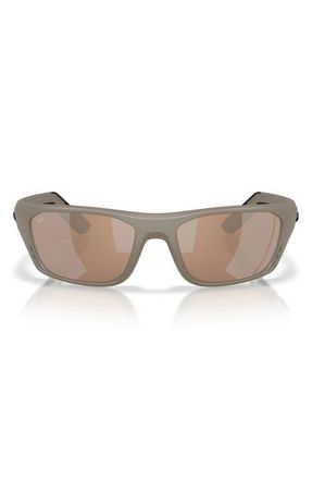 Costa Whitetip Pro 57mm Polarized Rectangular Sunglasses in Sand /Copper Silver 580G at Nordstrom