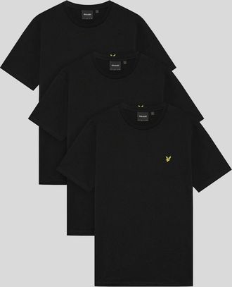 Lyle & Scott Lyle And Scott Mens Basic 3 Pack T-shirt - Black - Size: 34
