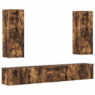 vidaXL Vidaxl - Set De Muebles De Tv 5 Pzas Madera Contrachapada Roble Ahumado