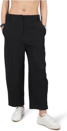 Alessia Santi Zwarte damesbroek - Medium gewicht stof - Dames - Straight fit broeken - Zwart - S - Polyester - Broeken
