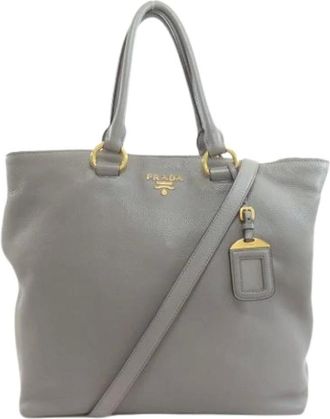 Prada Pre-owned Tote Bags, female, Gray, Size: ONE SIZE Pre-owned Vintage Tote Bag