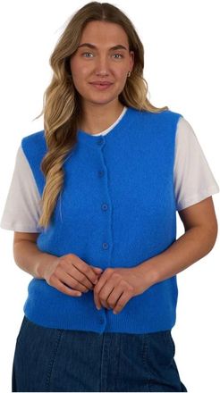 By-Bar Amsterdam Meya Spencer - Dames - Vesten - Blauw - M - Wol - Truien & Vesten