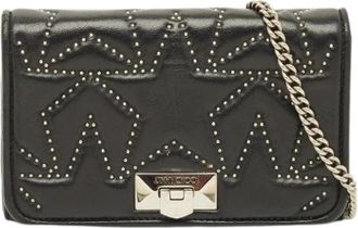 Jimmy Choo London Pre-owned Leather Shoulder Bag - Dames - Vintage Schoudertas - Zwart - ONE Size - Leer - Vintage