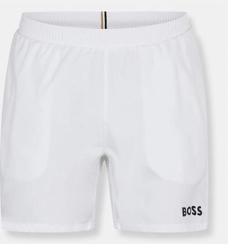 HUGO BOSS Mens Dolphin Elasticated Waistband Swim Short - White - Size: 33/32/32