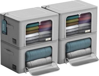 Sorbus Set of 4 Large Storage Bins with Windows