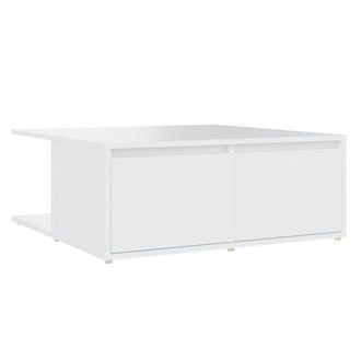vidaXL Mesa De Centro Madera Contrachapada Blanco 80x80x31 Cm Vidaxl