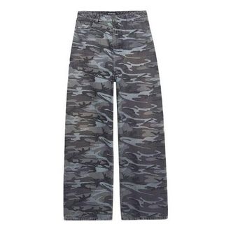 Balenciaga Wide Leg Camouflage Jeans Grey 641456TJW551055