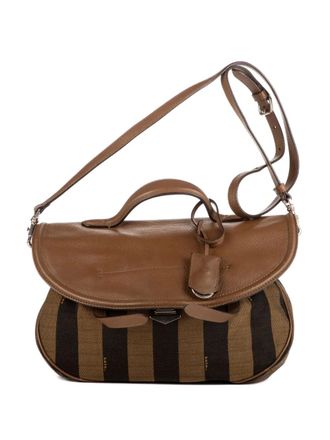 Fendi striped shoulder bag - Brown