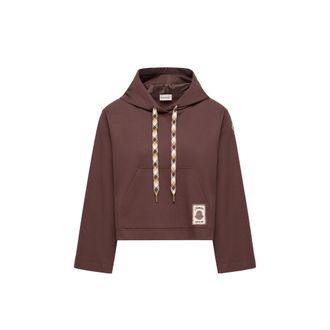 Moncler Moncler Cotton Blend Hooded Sweatshirt, Women, Brown, Size: Xs