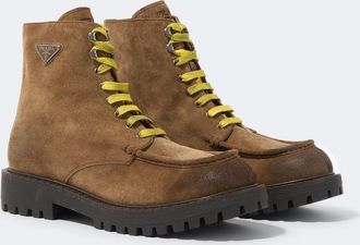 Prada Botas con cordones de ante