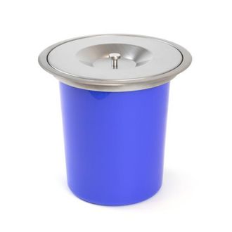 Emuca Cubo De Basura Empotrable Para Encimera De Cocina Recycle, 1 Vaso Extra&iacute;ble De 5 Litros, Acero Inoxidable Y Pl&aacute;stico - Emuca