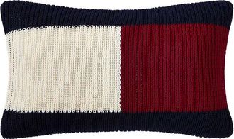 Tommy Hilfiger Th Rib Knit Flag Cotton Blend Decorative Pillow