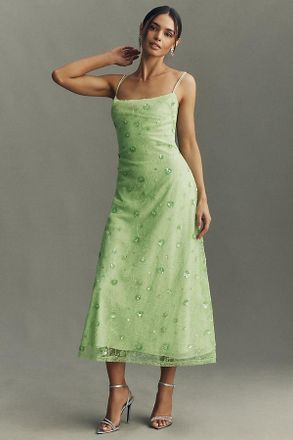 BHLDN Sage Embellished Maxi Slip Dress