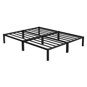 ML Design Cama de estructura metalica 160 x 200 cm negro dormitorio matrimonial